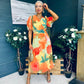 Charlie Banded Midi Dress Coral