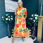 Charlie Banded Midi Dress Coral