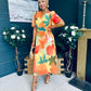 Charlie Banded Midi Dress Coral