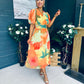Charlie Banded Midi Dress Coral