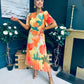 Charlie Banded Midi Dress Coral