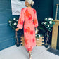 Faith Pleated Midi Dress Floral Coral