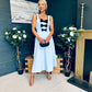 Jane Bow Detail Midi Dress Pwr Blue