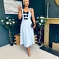 Jane Bow Detail Midi Dress Pwr Blue
