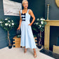 Jane Bow Detail Midi Dress Pwr Blue