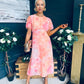 Eabha Angel Sleeve Midi Dress Peach