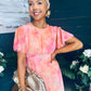 Eabha Angel Sleeve Midi Dress Peach