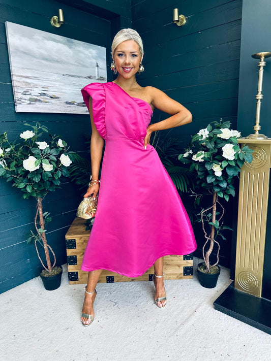 Poppy Detailed Occasion Dress Pink