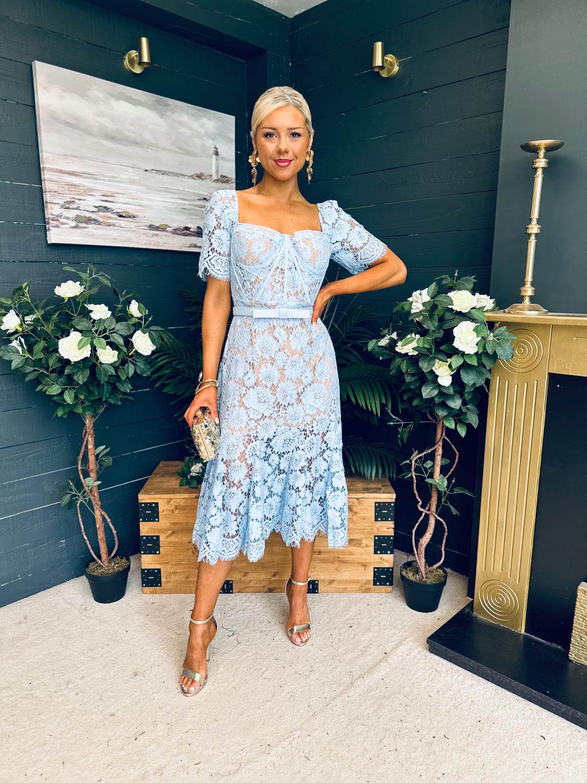 Sammy Lace Occasion Midi Dress Pwr Blue