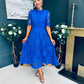 Ciava Crochet Detail Occasion Dress Cobalt