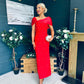 Audrey Embellished Occasion Dress Red