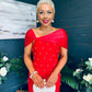 Audrey Embellished Occasion Dress Red