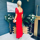 Audrey Embellished Occasion Dress Red
