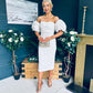 Hannah Bardot Occasion Dress Almond