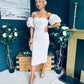 Hannah Bardot Occasion Dress Almond