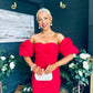 Hannah Bardot Occasion Dress Red