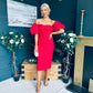 Hannah Bardot Occasion Dress Red