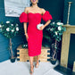 Hannah Bardot Occasion Dress Red