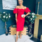 Hannah Bardot Occasion Dress Red