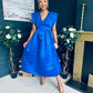 Candice Detailed Occasion Dress Cobalt
