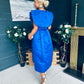 Candice Detailed Occasion Dress Cobalt