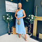 Robyn One Shoulder Midi Dress Pwr Blue
