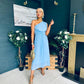 Robyn One Shoulder Midi Dress Pwr Blue