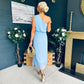 Robyn One Shoulder Midi Dress Pwr Blue