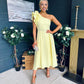 Erin Pearl Detailed Occasion Dress Yellow