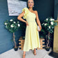 Erin Pearl Detailed Occasion Dress Yellow