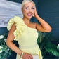Erin Pearl Detailed Occasion Dress Yellow