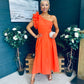 Erin Pearl Detailed Occasion Dress Orange