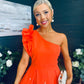 Erin Pearl Detailed Occasion Dress Orange