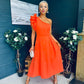 Erin Pearl Detailed Occasion Dress Orange