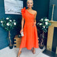 Erin Pearl Detailed Occasion Dress Orange