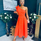 Erin Pearl Detailed Occasion Dress Orange