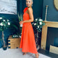 Erin Pearl Detailed Occasion Dress Orange