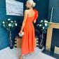Erin Pearl Detailed Occasion Dress Orange