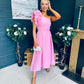 Erin Pearl Detailed Occasion Dress Pink