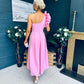 Erin Pearl Detailed Occasion Dress Pink