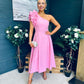 Erin Pearl Detailed Occasion Dress Pink