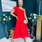 Erin Pearl Detailed Occasion Dress Red