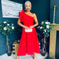 Erin Pearl Detailed Occasion Dress Red