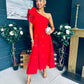 Erin Pearl Detailed Occasion Dress Red