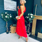 Erin Pearl Detailed Occasion Dress Red