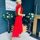 Erin Pearl Detailed Occasion Dress Red