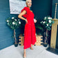 Erin Pearl Detailed Occasion Dress Red