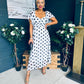 Aoibhe Detailed Midi Dress Polka Black / White