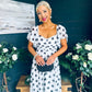 Aoibhe Detailed Midi Dress Polka Black / White
