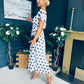Aoibhe Detailed Midi Dress Polka Black / White